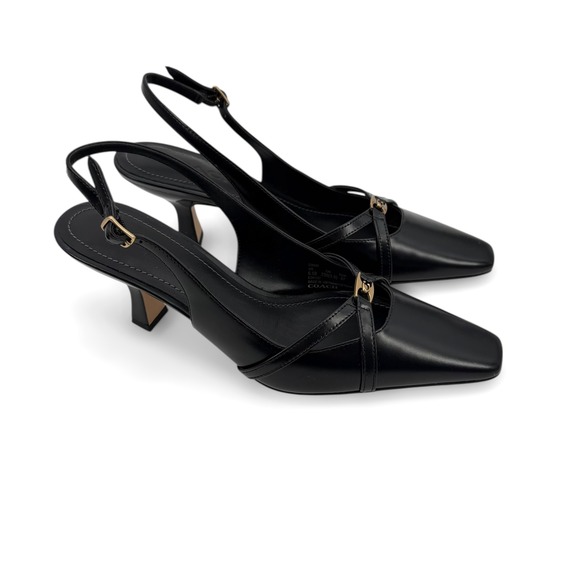 Coach Rowyn Slingback Pumps in Black Leather - Size 6.5 - Picture 8 of 14
